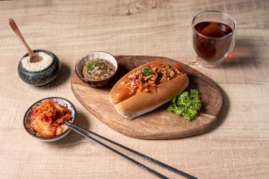 Hot Dogs with Spicy Kimchi Slaw Recipe